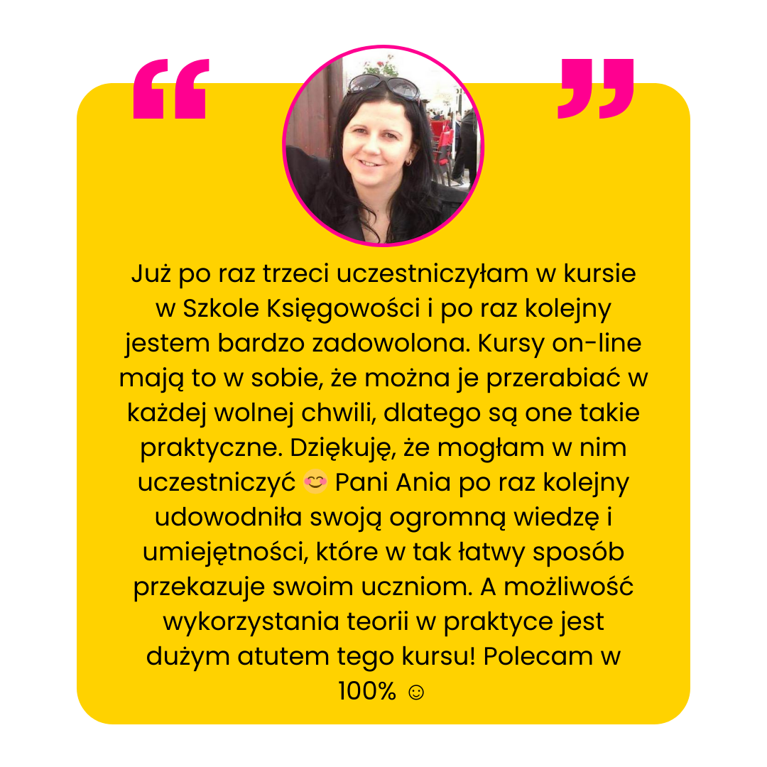 Opinia uczestniczki kursu Księgi Handlowe w Praktyce